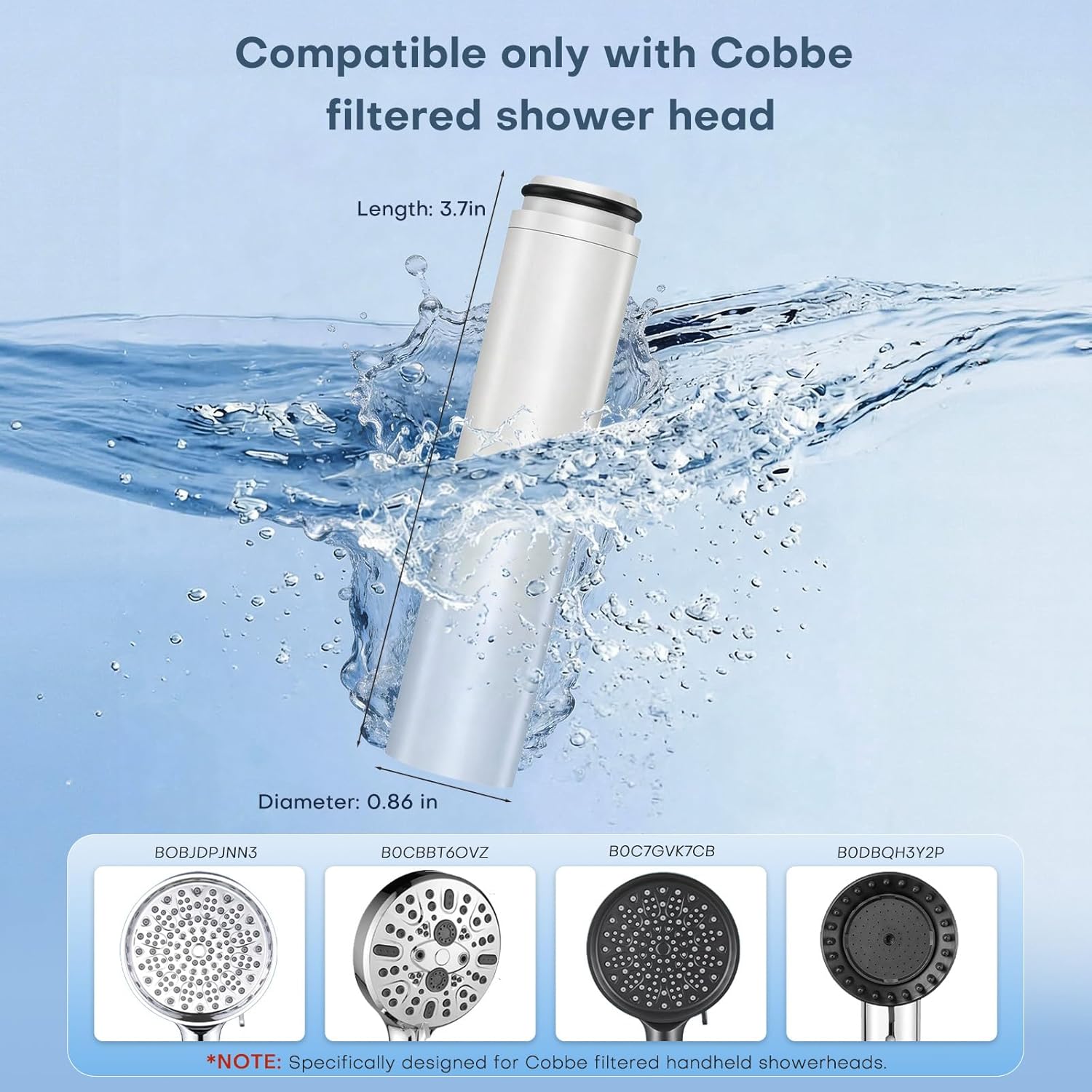 Cobbe Handheld Shower Filter Replacement