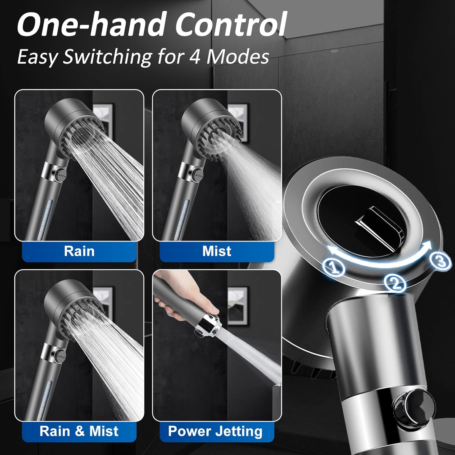 Filtered Shower Head Scalp Massager