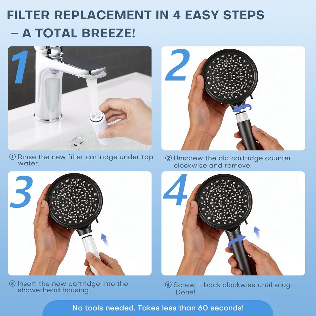 Cobbe Handheld Shower Filter Replacement