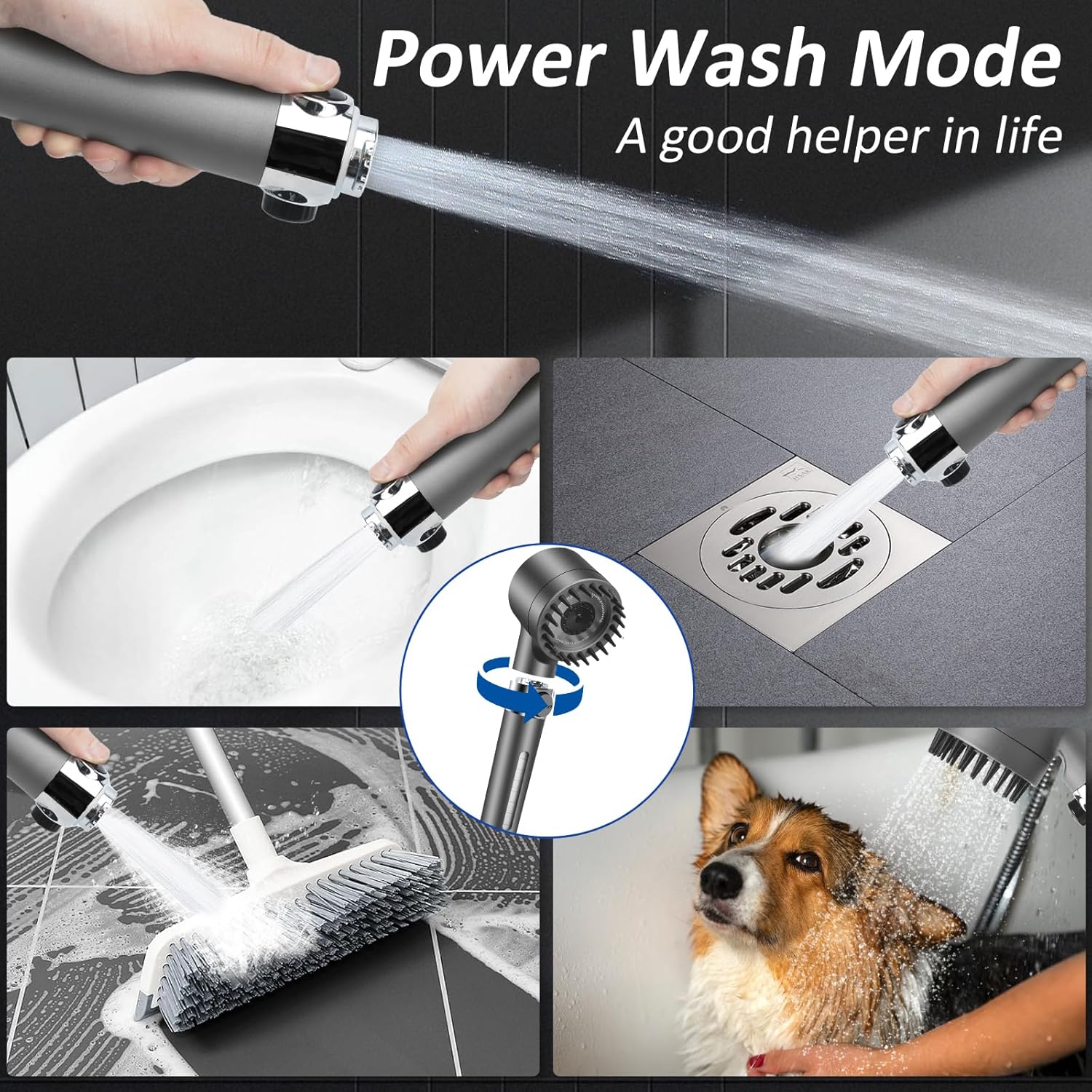Filtered Shower Head Scalp Massager