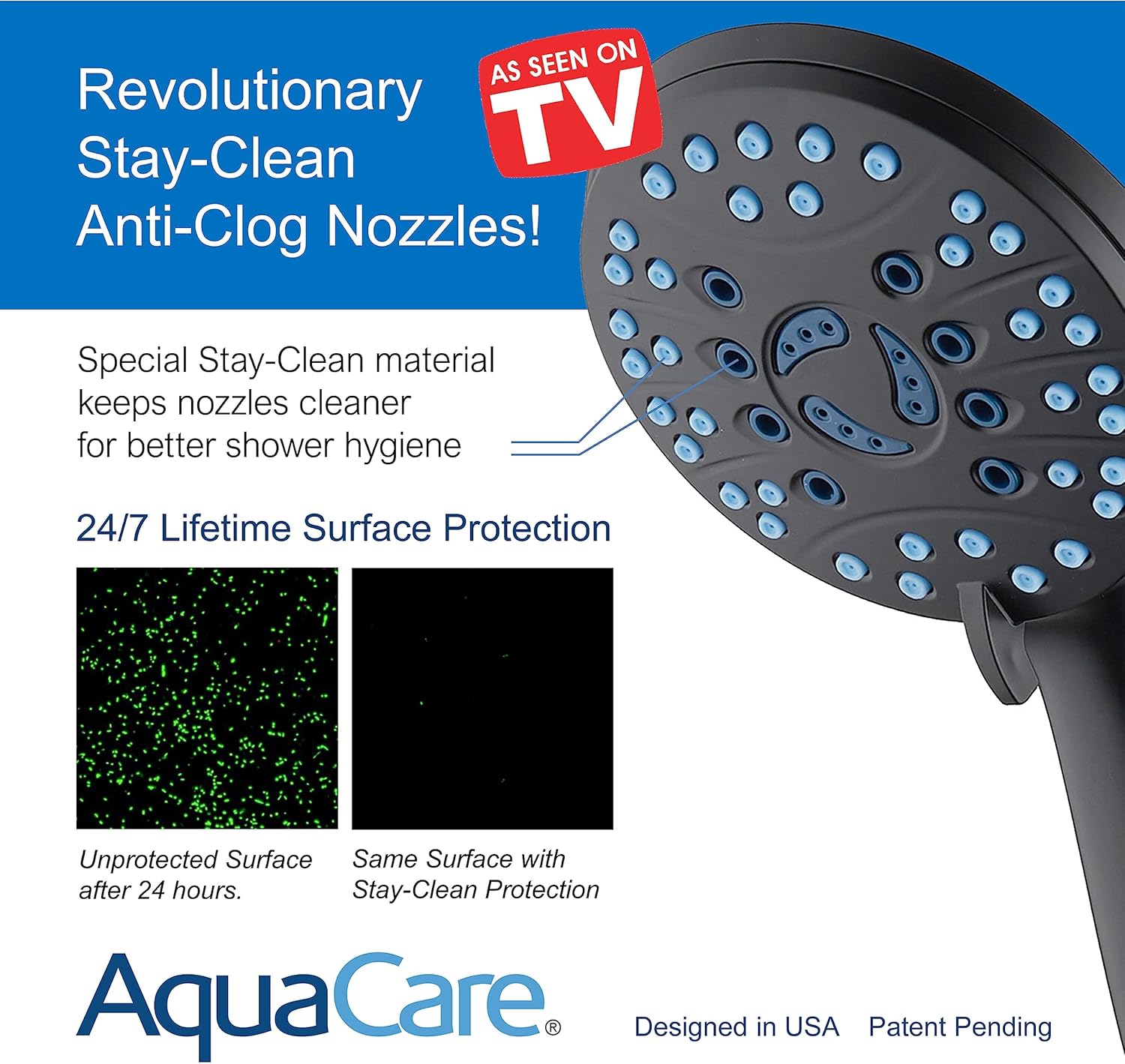 AquaCare High-Pressure Handheld Shower Head