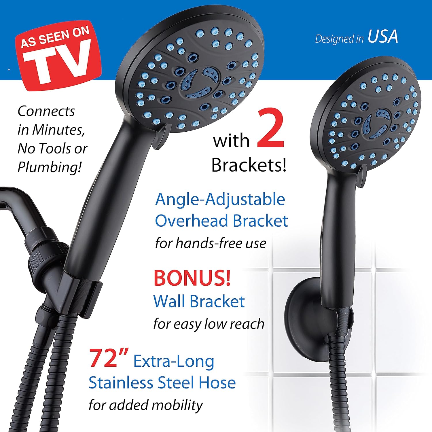 AquaCare High-Pressure Handheld Shower Head